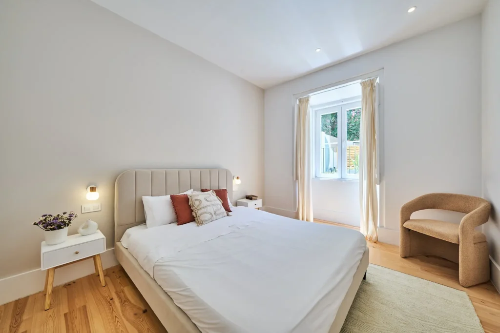 Master suite in property for sale in Lisbon Bairro Alto view to Guests House